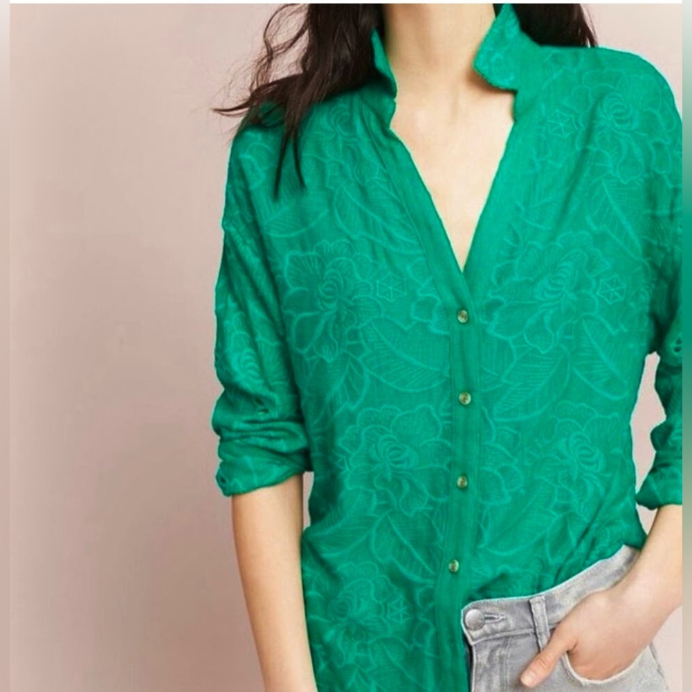 Anthropologie Akeni & Kin Abacos Eyelet Button Down Tunic - NEW With Tags